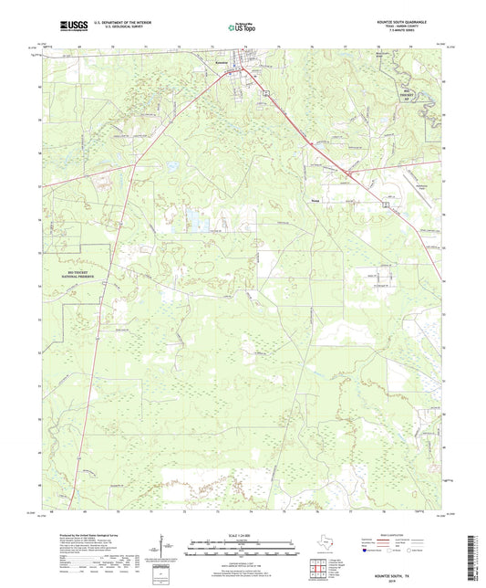 Kountze South Texas US Topo Map Image
