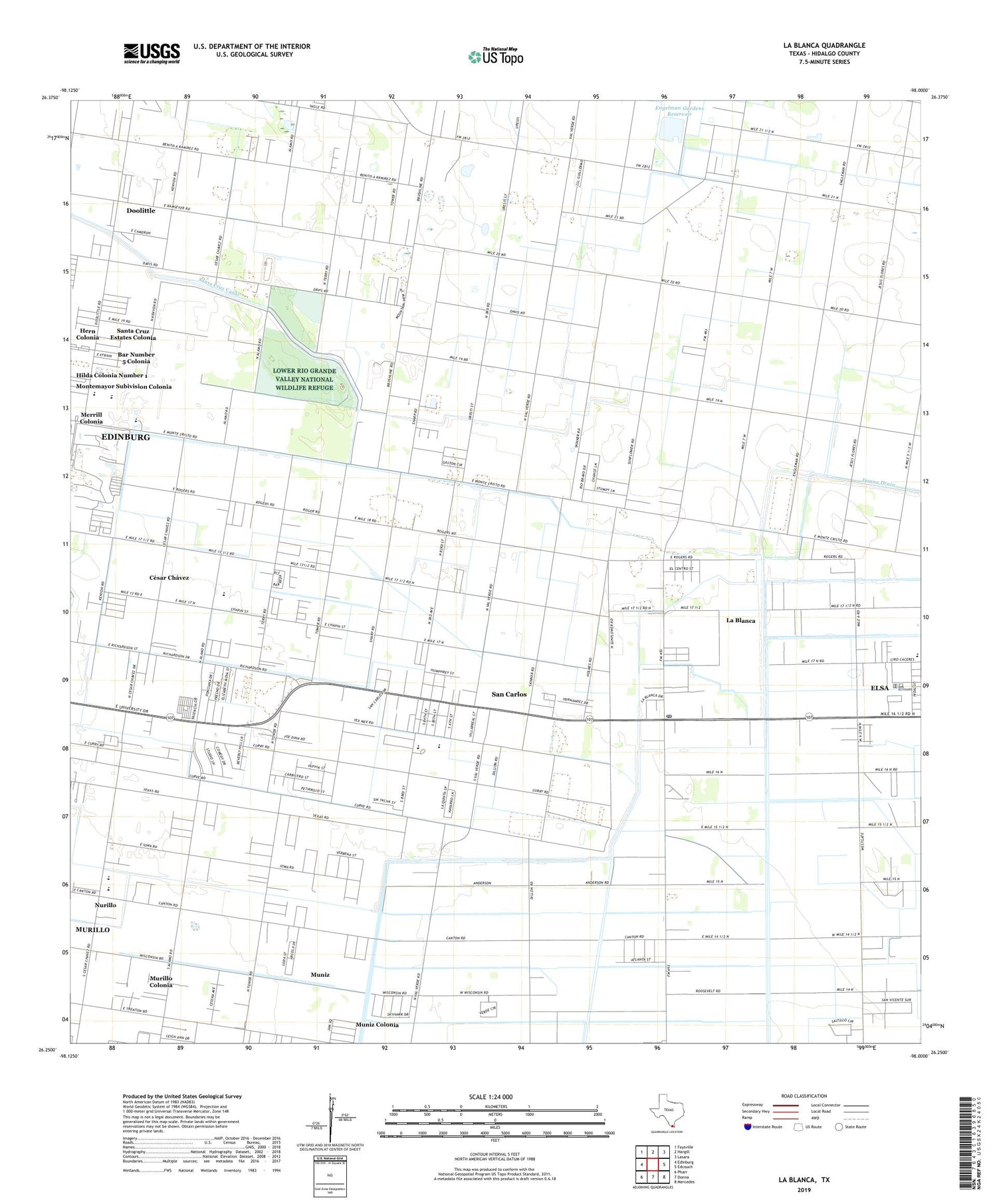 La Blanca Texas US Topo Map Image