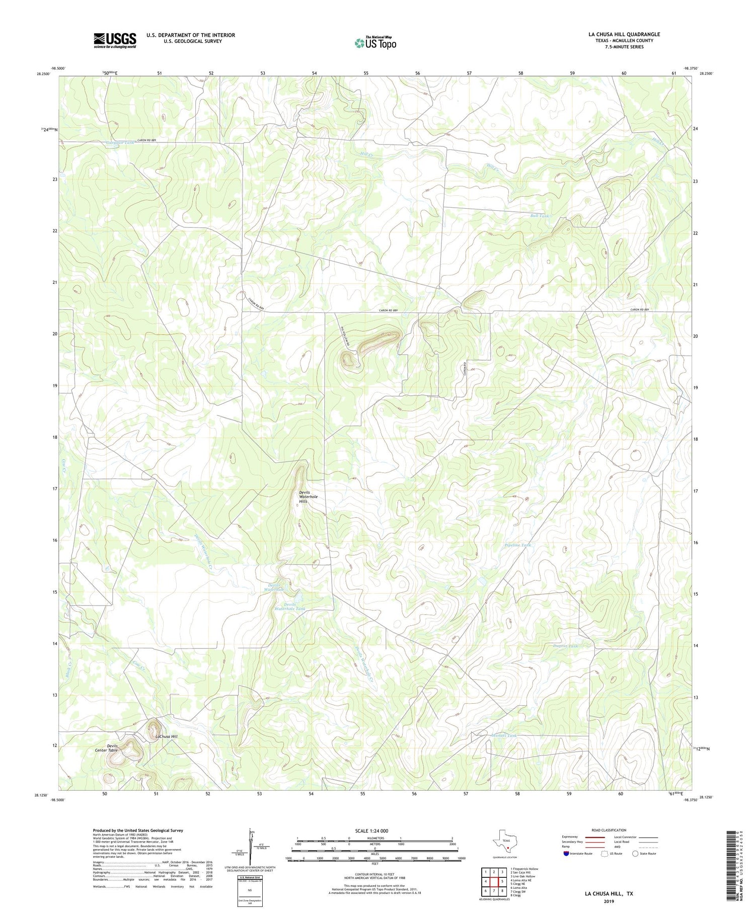 La Chusa Hill Texas US Topo Map Image