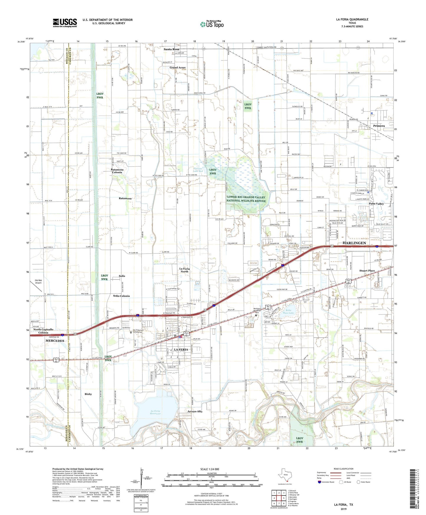 La Feria Texas US Topo Map Image