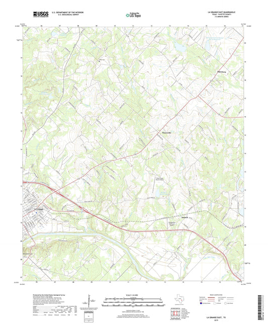 La Grange East Texas US Topo Map Image