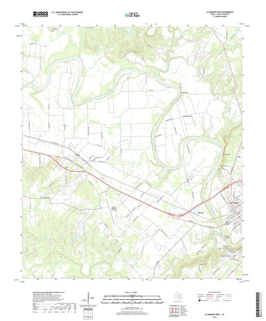 La Grange West Texas US Topo Map Image