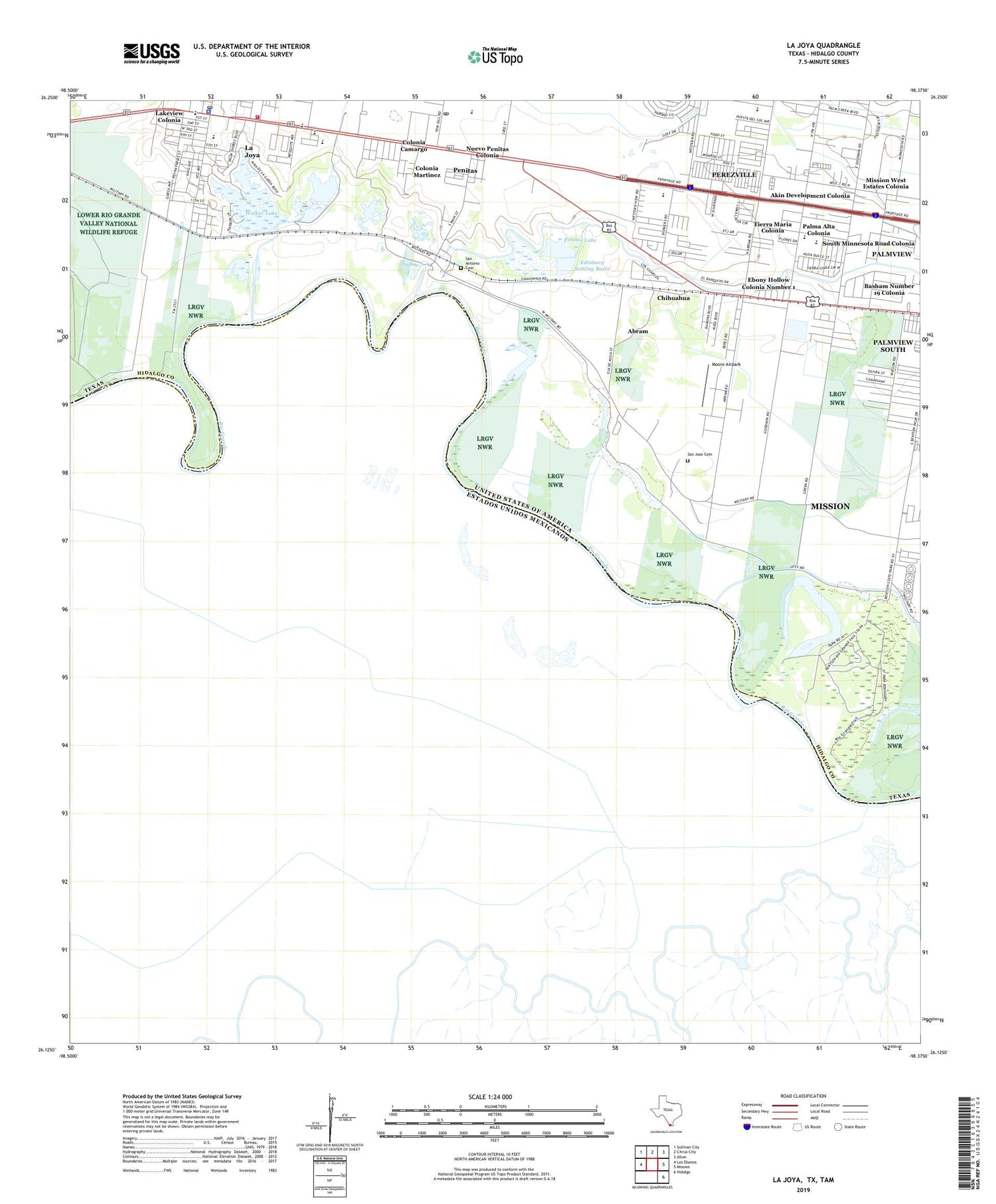 La Joya Texas US Topo Map Image