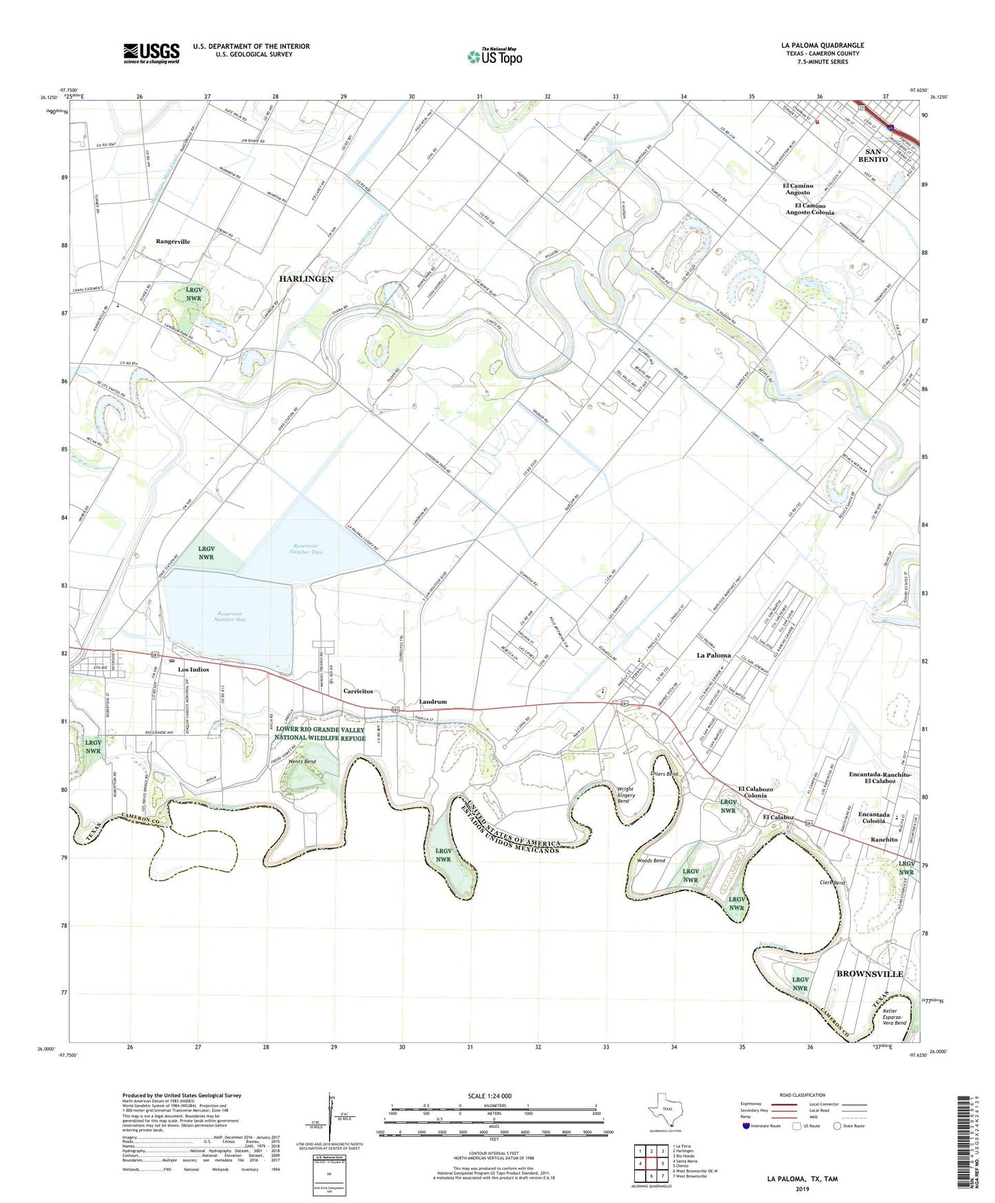 La Paloma Texas US Topo Map Image
