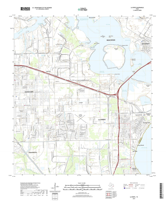 La Porte Texas US Topo Map Image