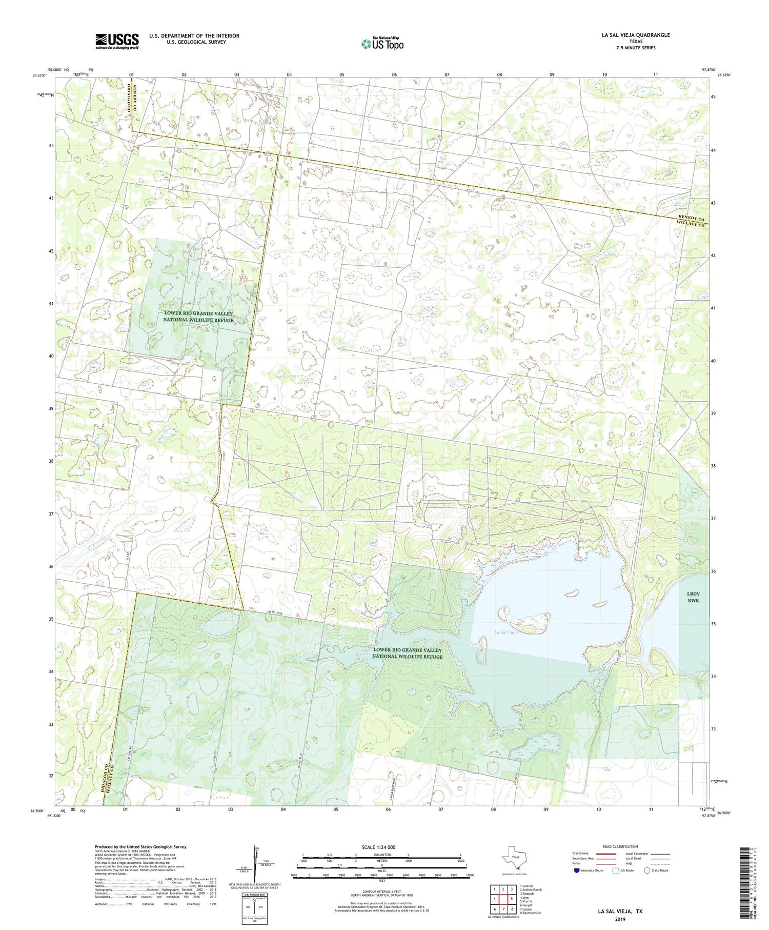 La Sal Vieja Texas US Topo Map Image