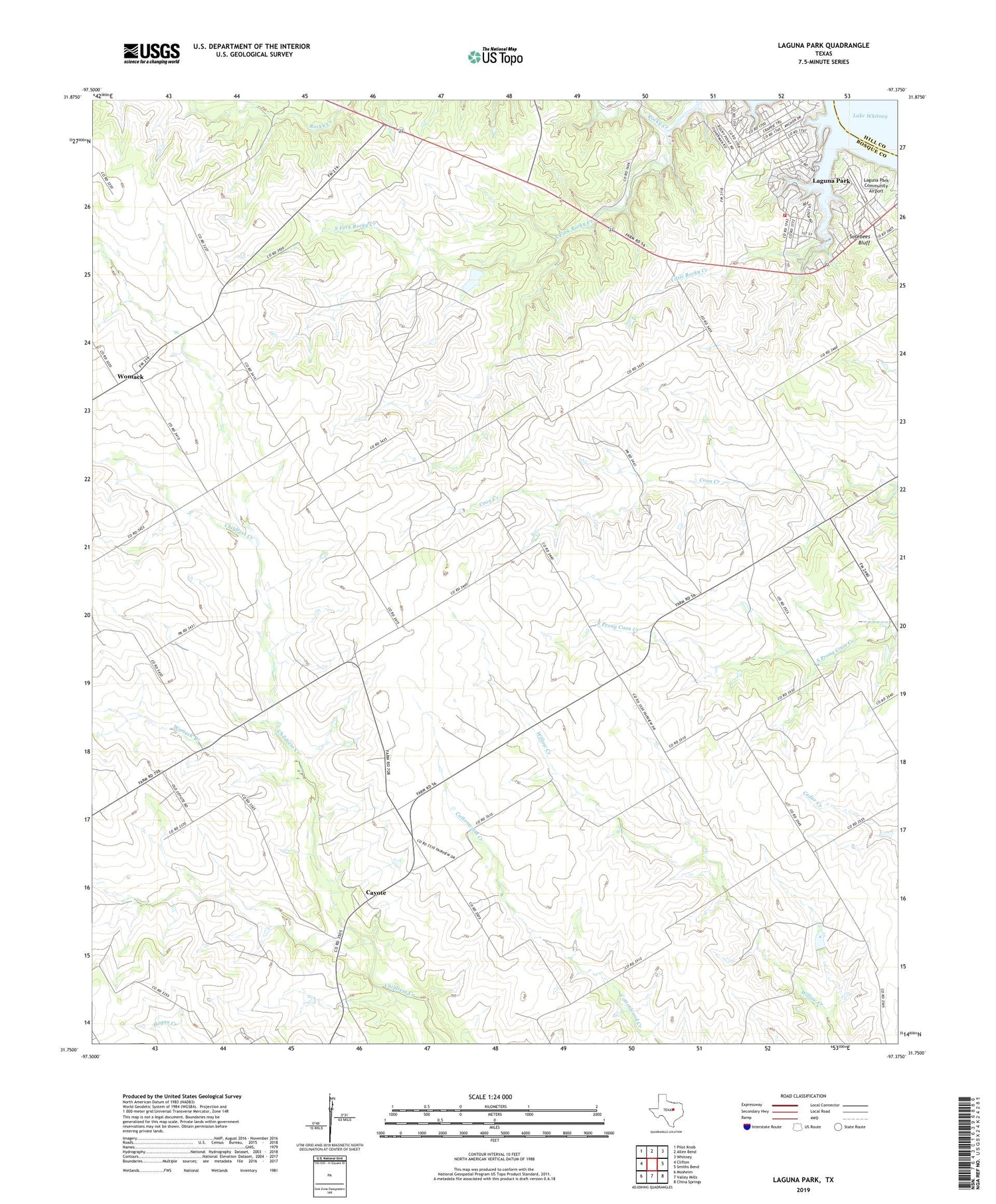 Laguna Park Texas US Topo Map Image