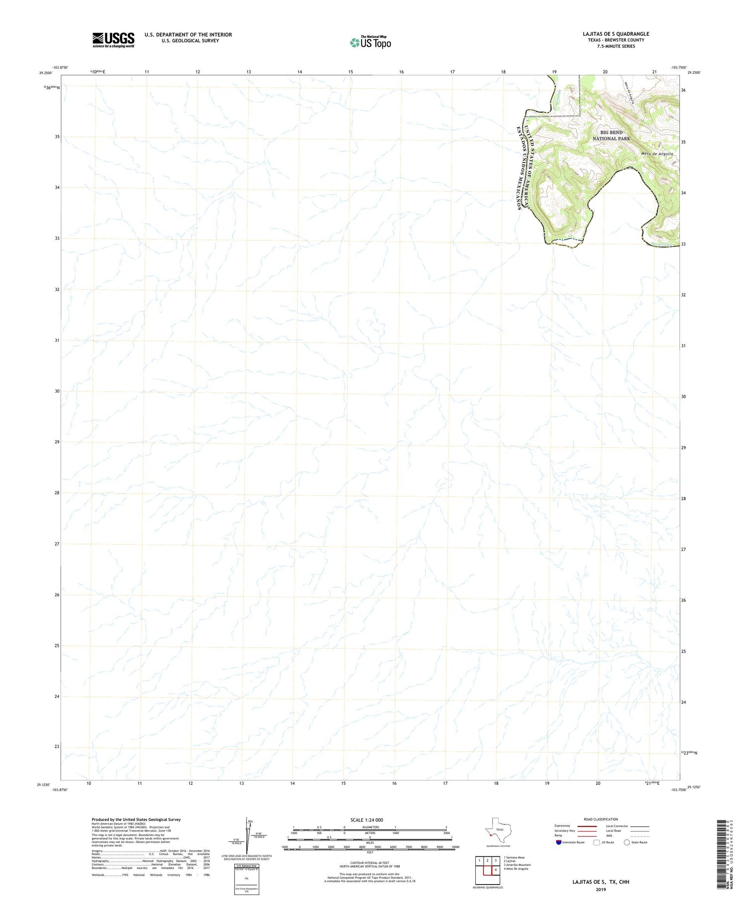 Lajitas OE S Texas US Topo Map Image