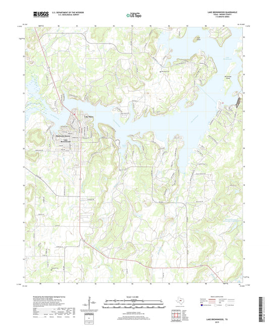 Lake Brownwood Texas US Topo Map Image
