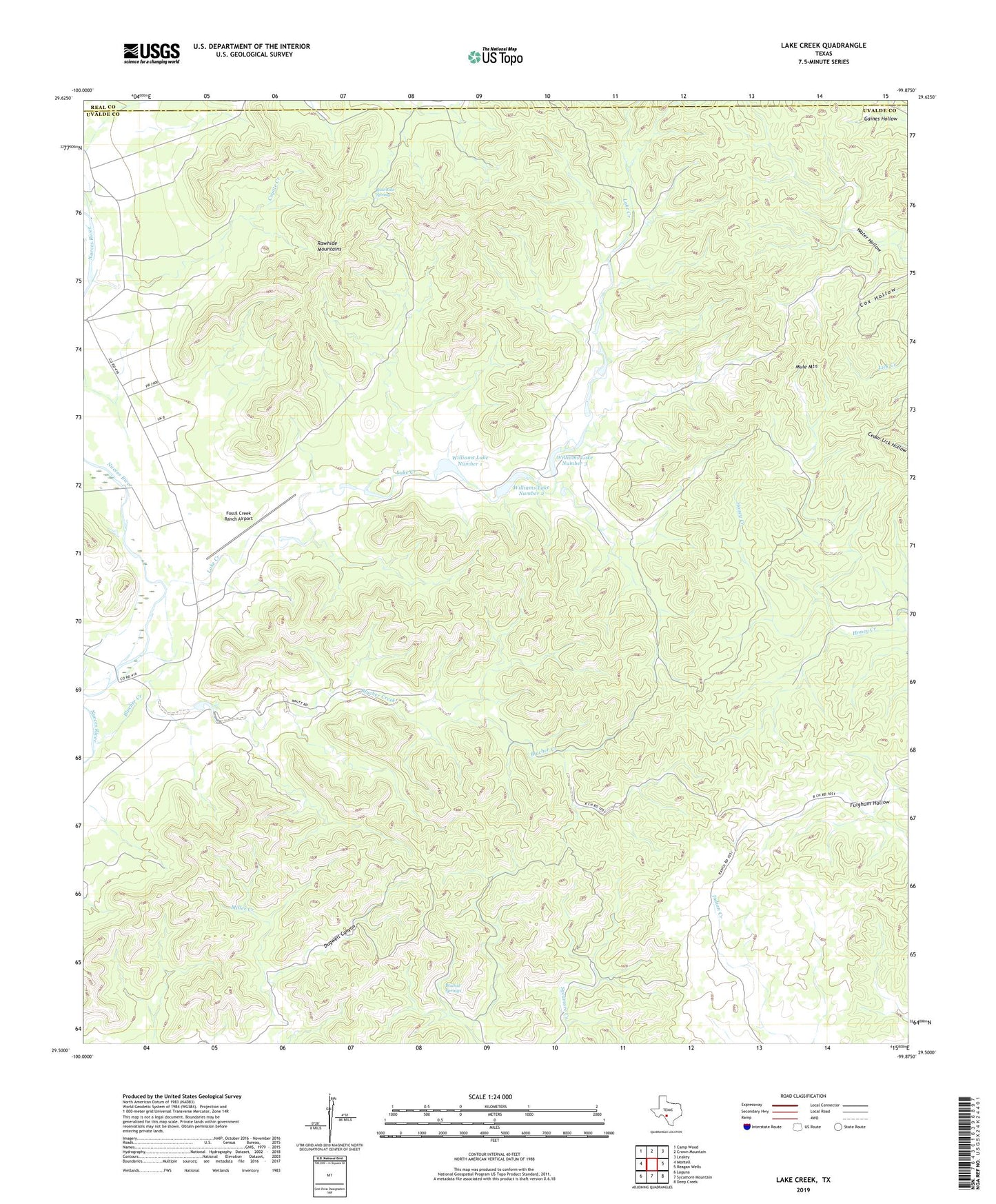 Lake Creek Texas US Topo Map Image