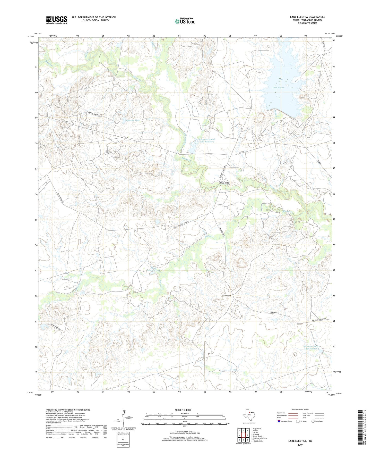 Lake Electra Texas US Topo Map Image