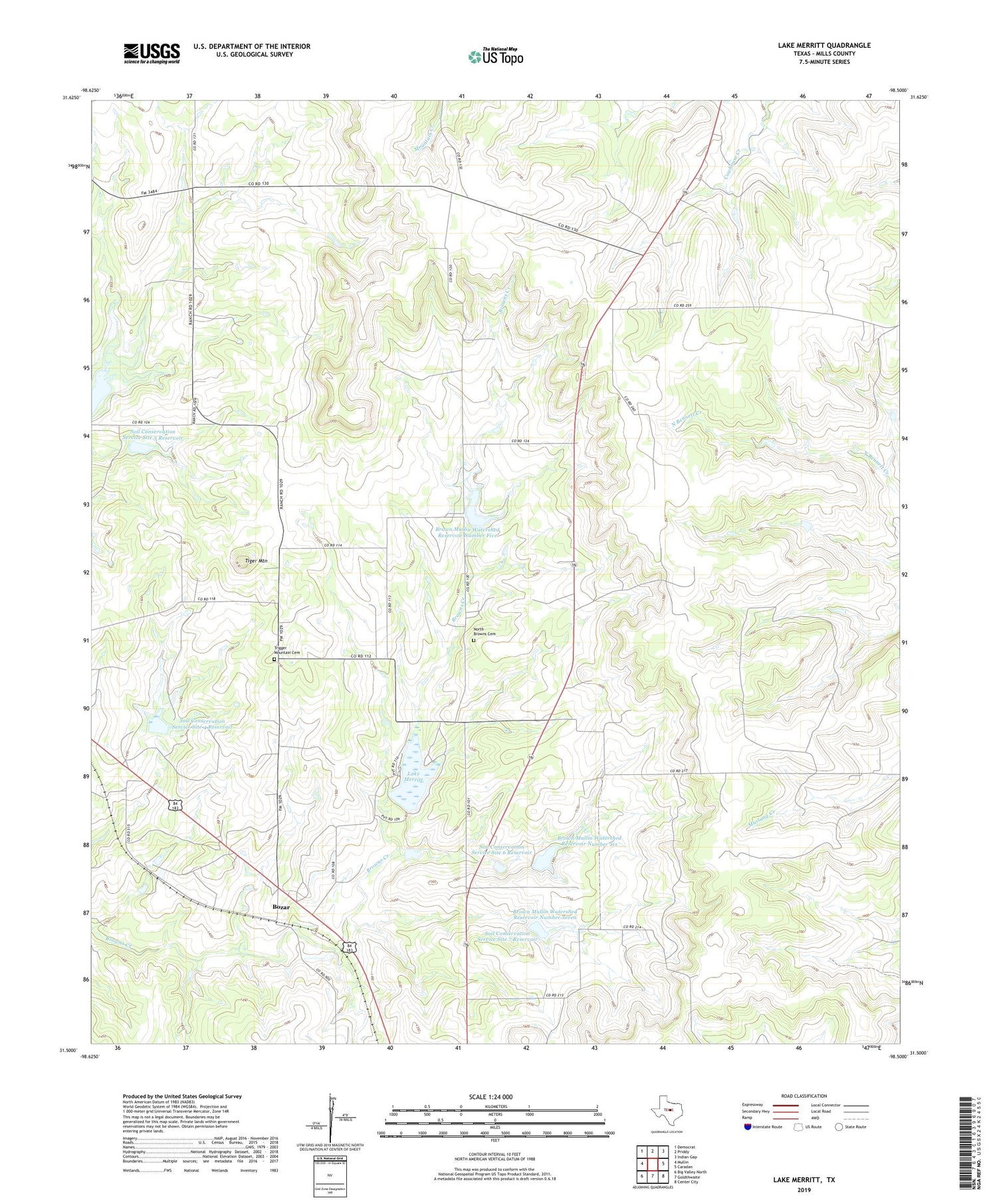 Lake Merritt Texas US Topo Map Image