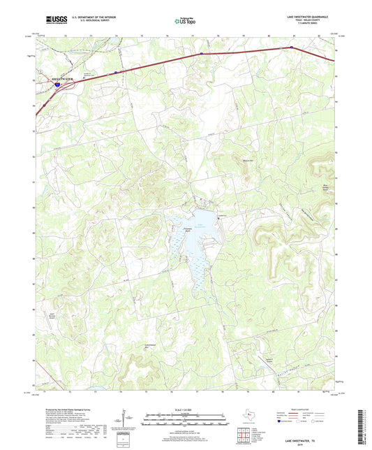 Lake Sweetwater Texas US Topo Map Image