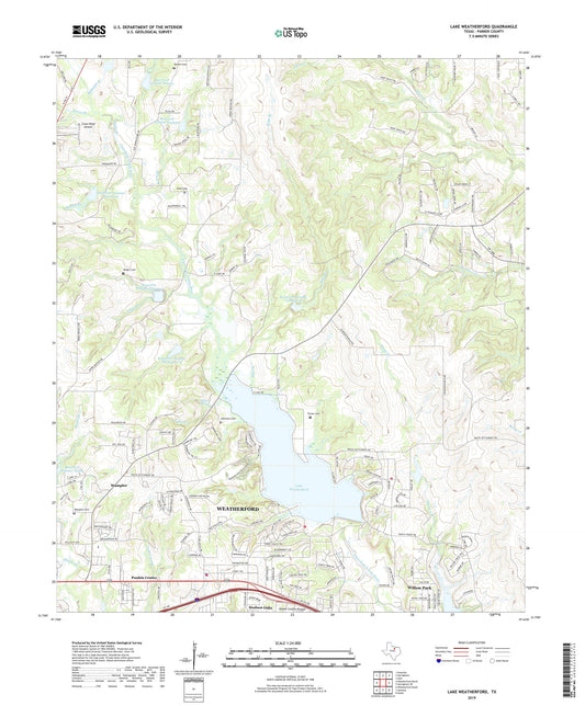 Lake Weatherford Texas US Topo Map Image