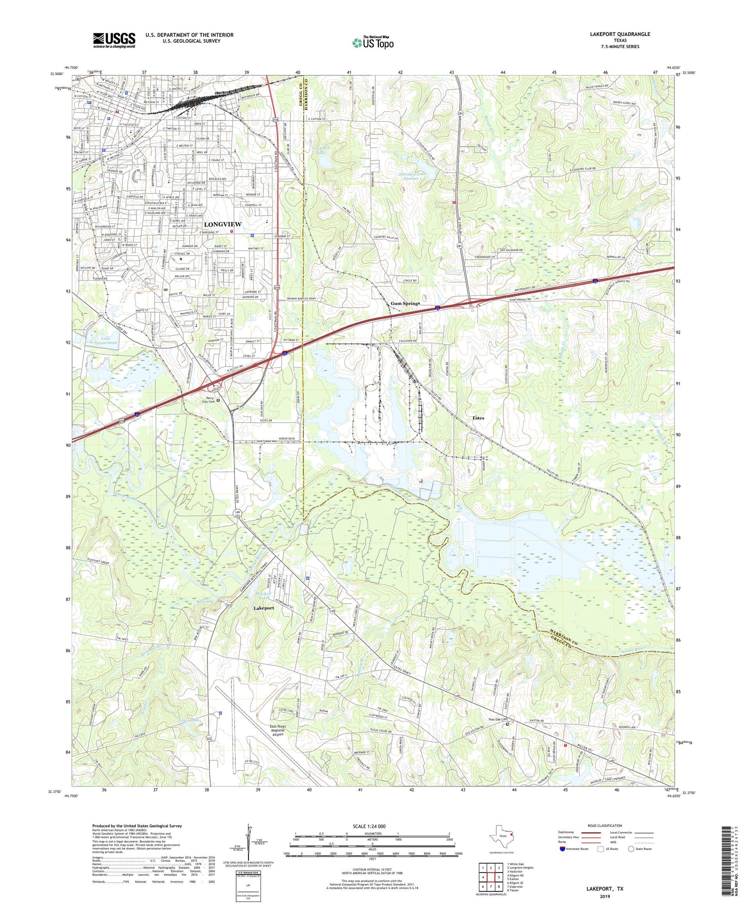 Lakeport Texas US Topo Map Image