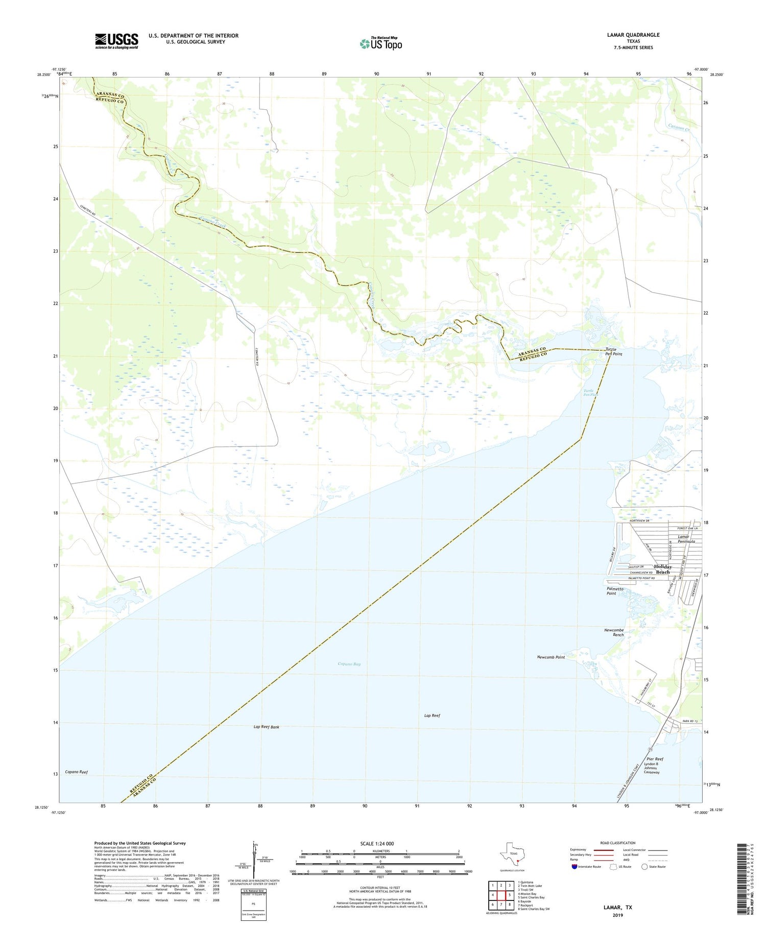 Lamar Texas US Topo Map Image