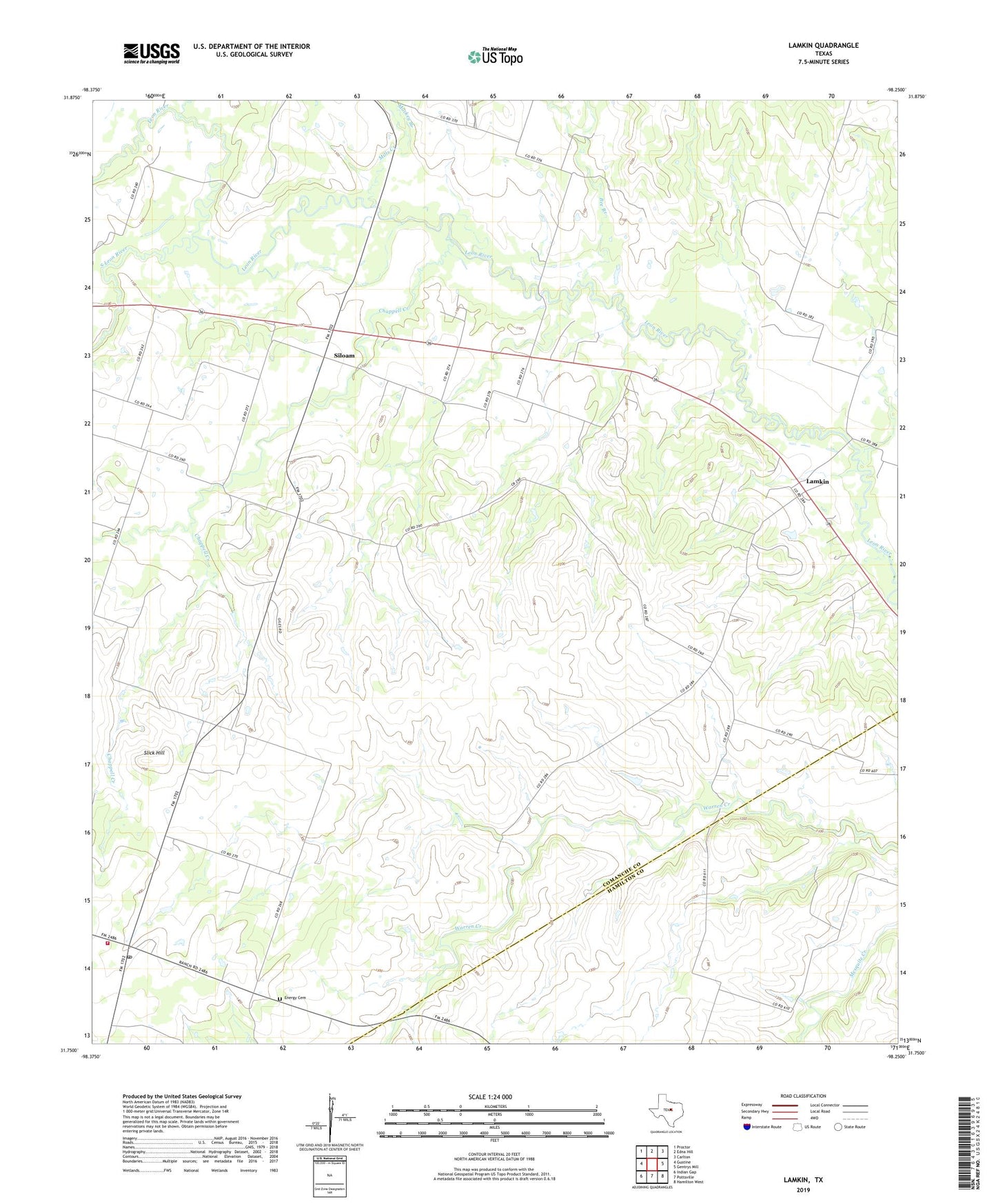 Lamkin Texas US Topo Map Image