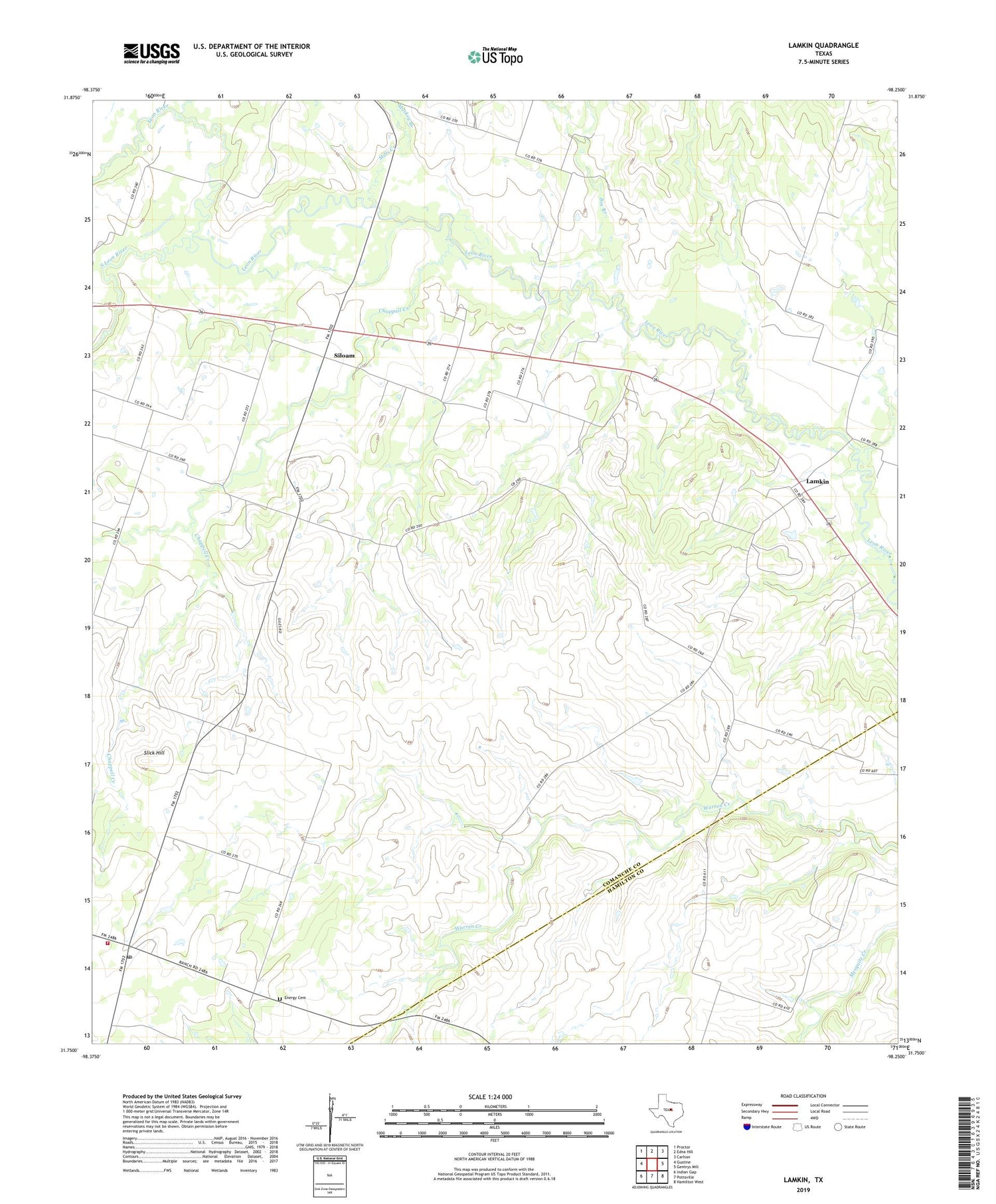 Lamkin Texas US Topo Map Image