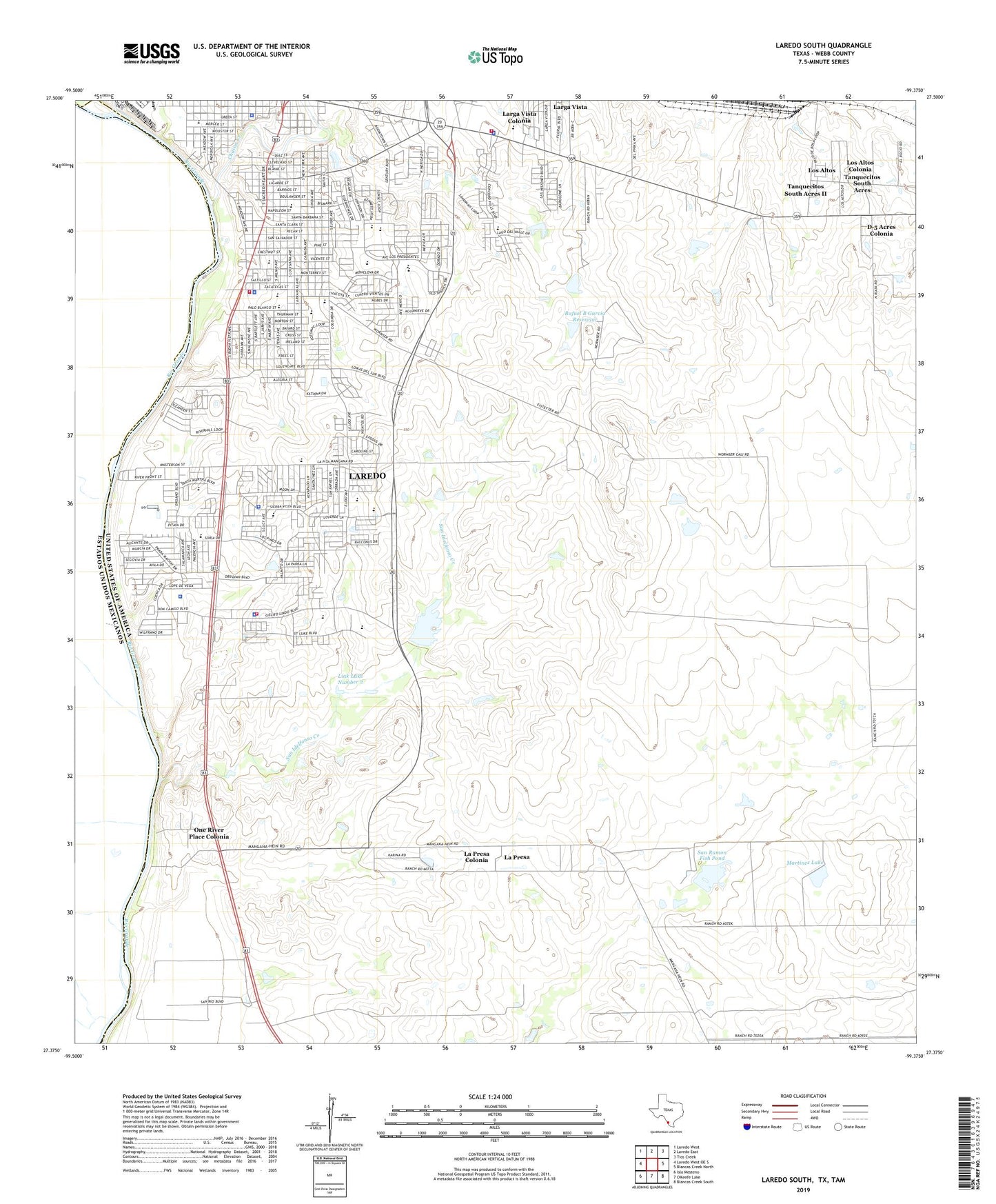 Laredo South Texas US Topo Map Image