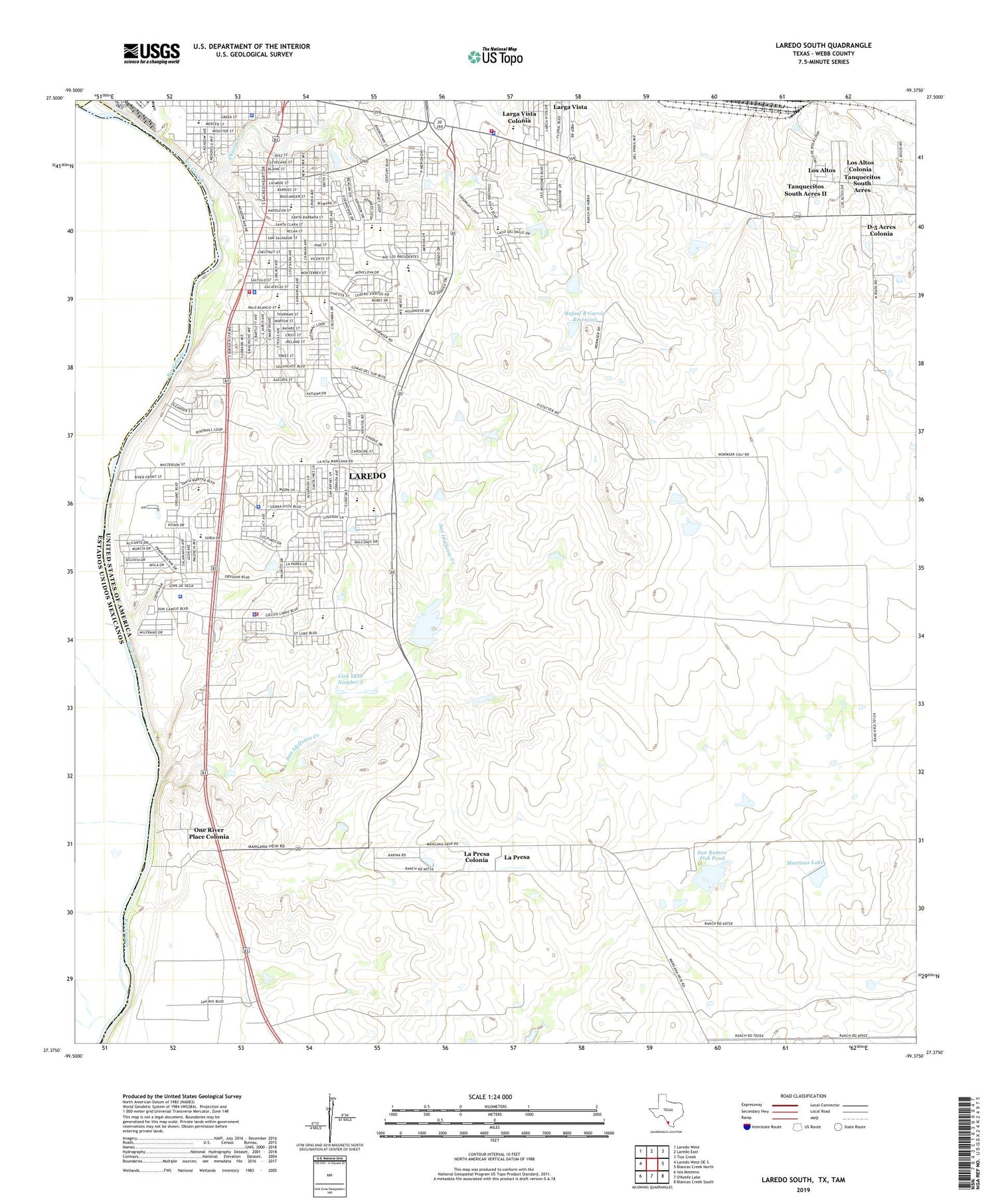 Laredo South Texas US Topo Map Image