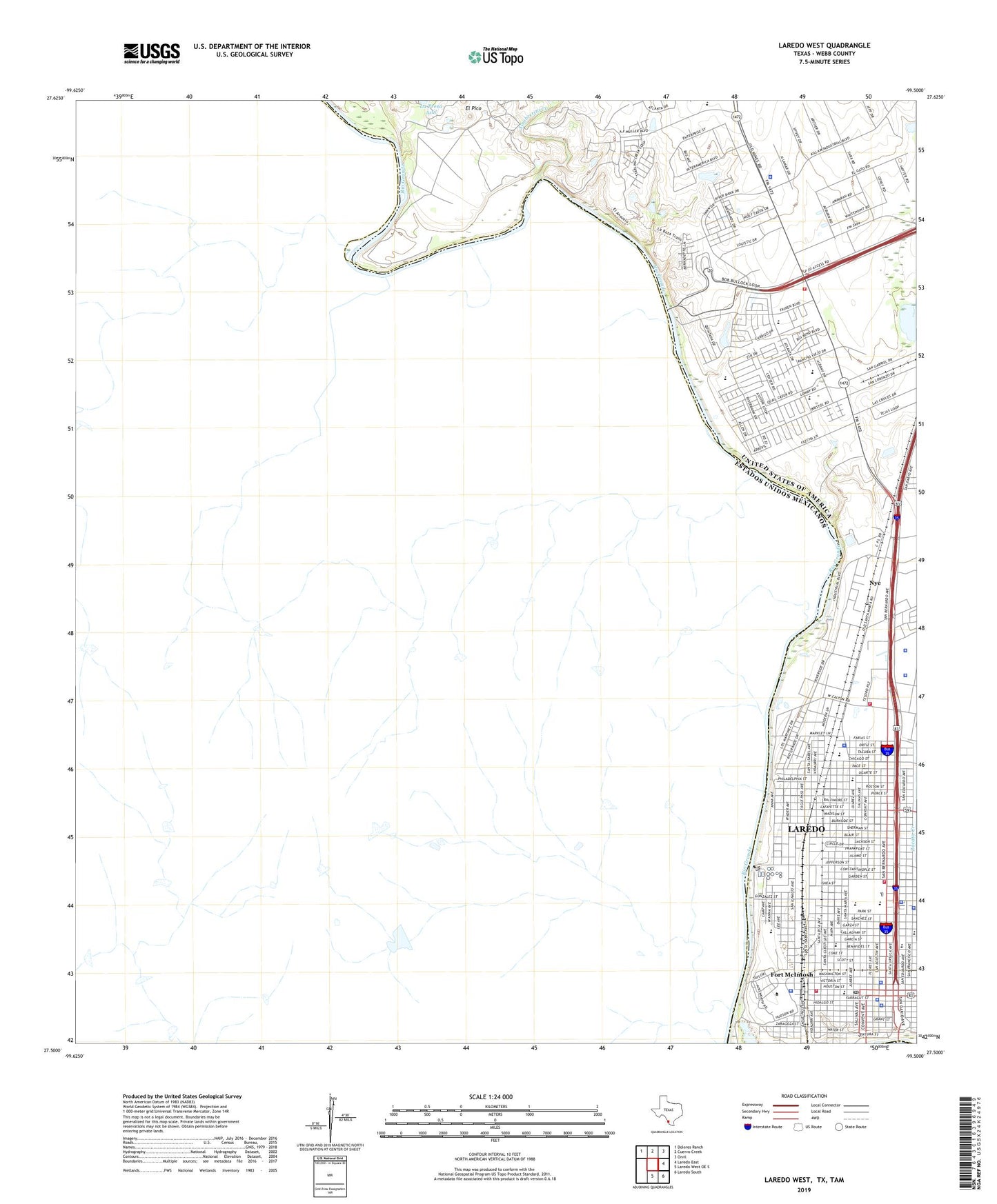 Laredo West Texas US Topo Map Image