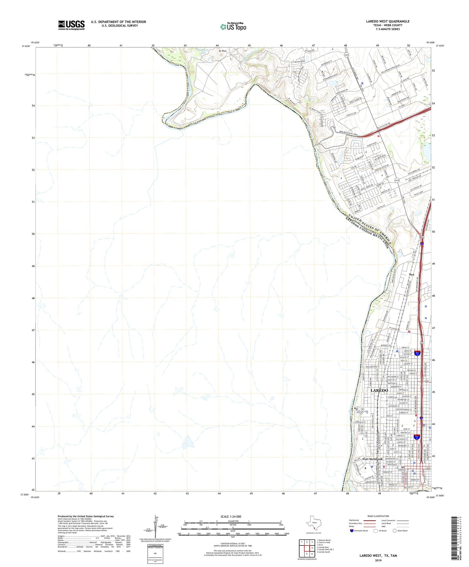 Laredo West Texas US Topo Map Image