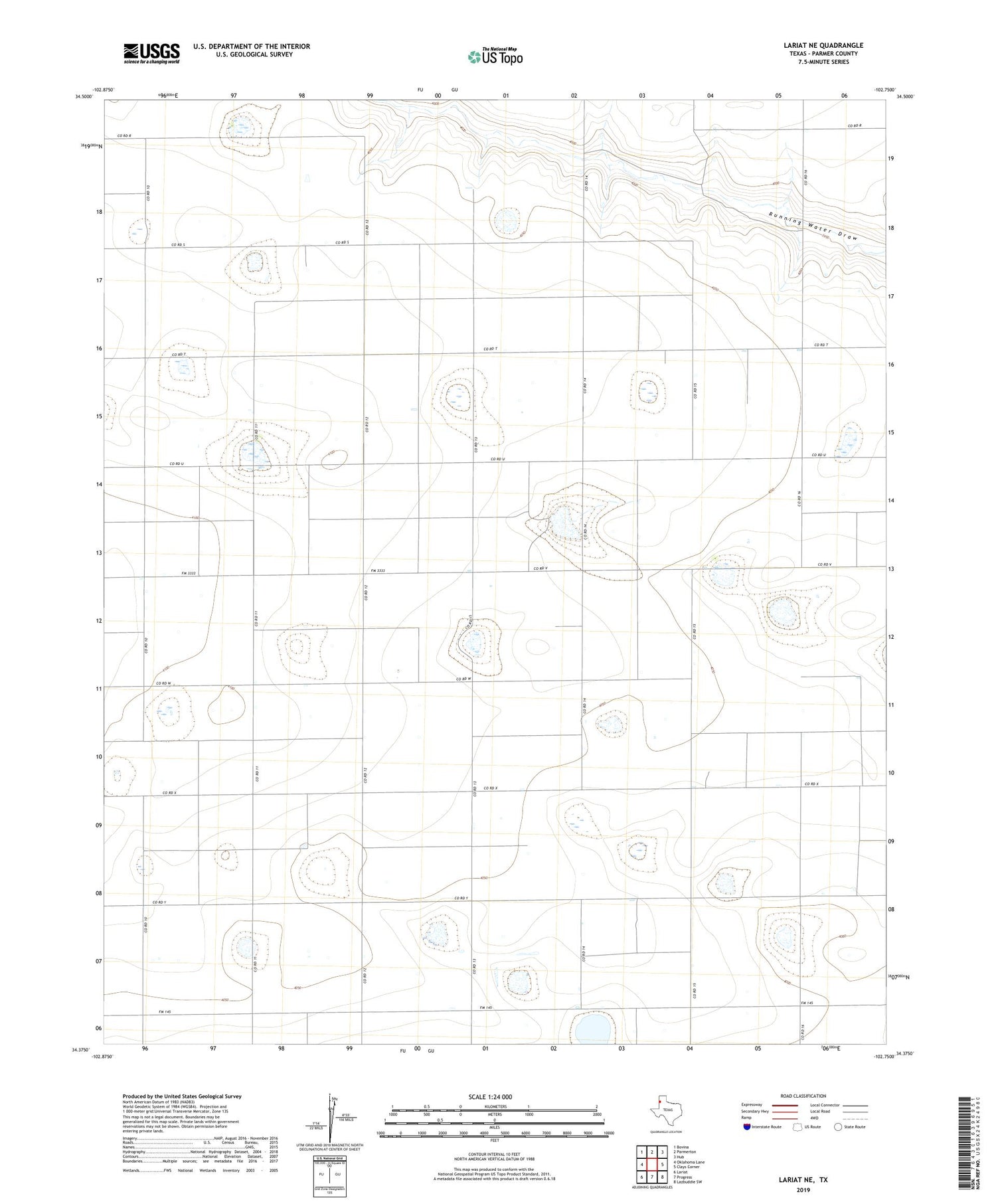 Lariat NE Texas US Topo Map Image