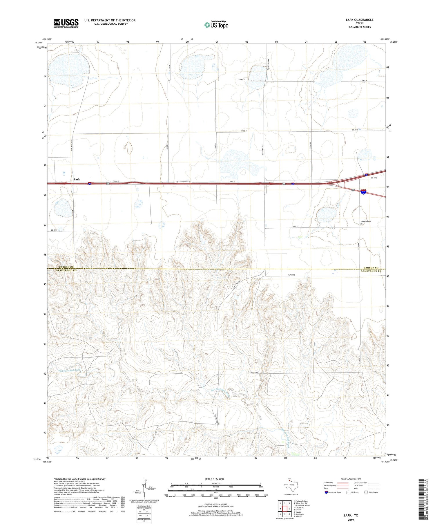 Lark Texas US Topo Map Image