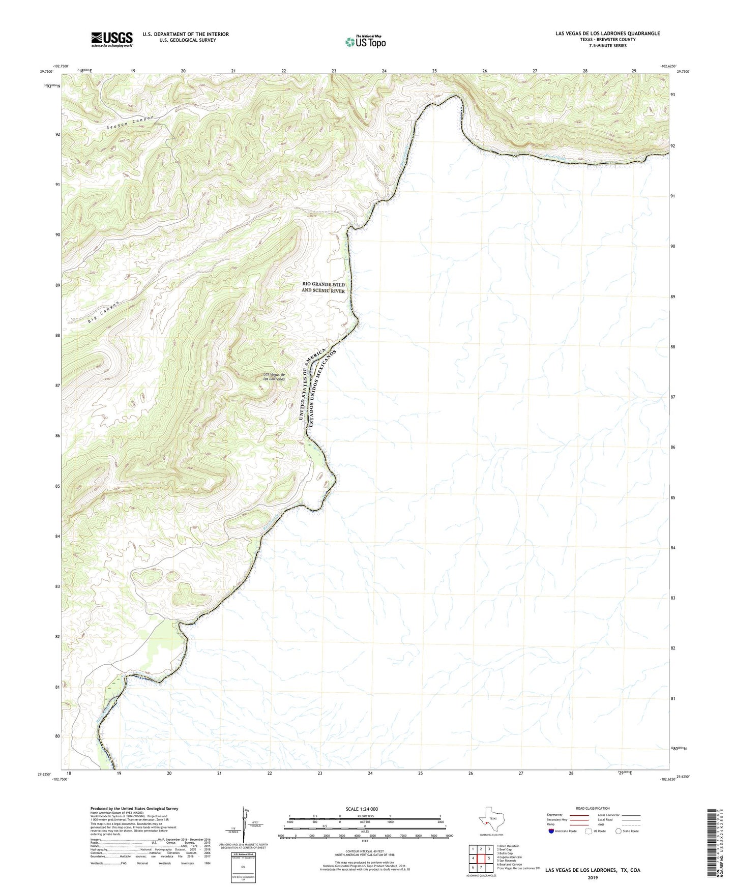 Las Vegas De Los Ladrones Texas US Topo Map Image