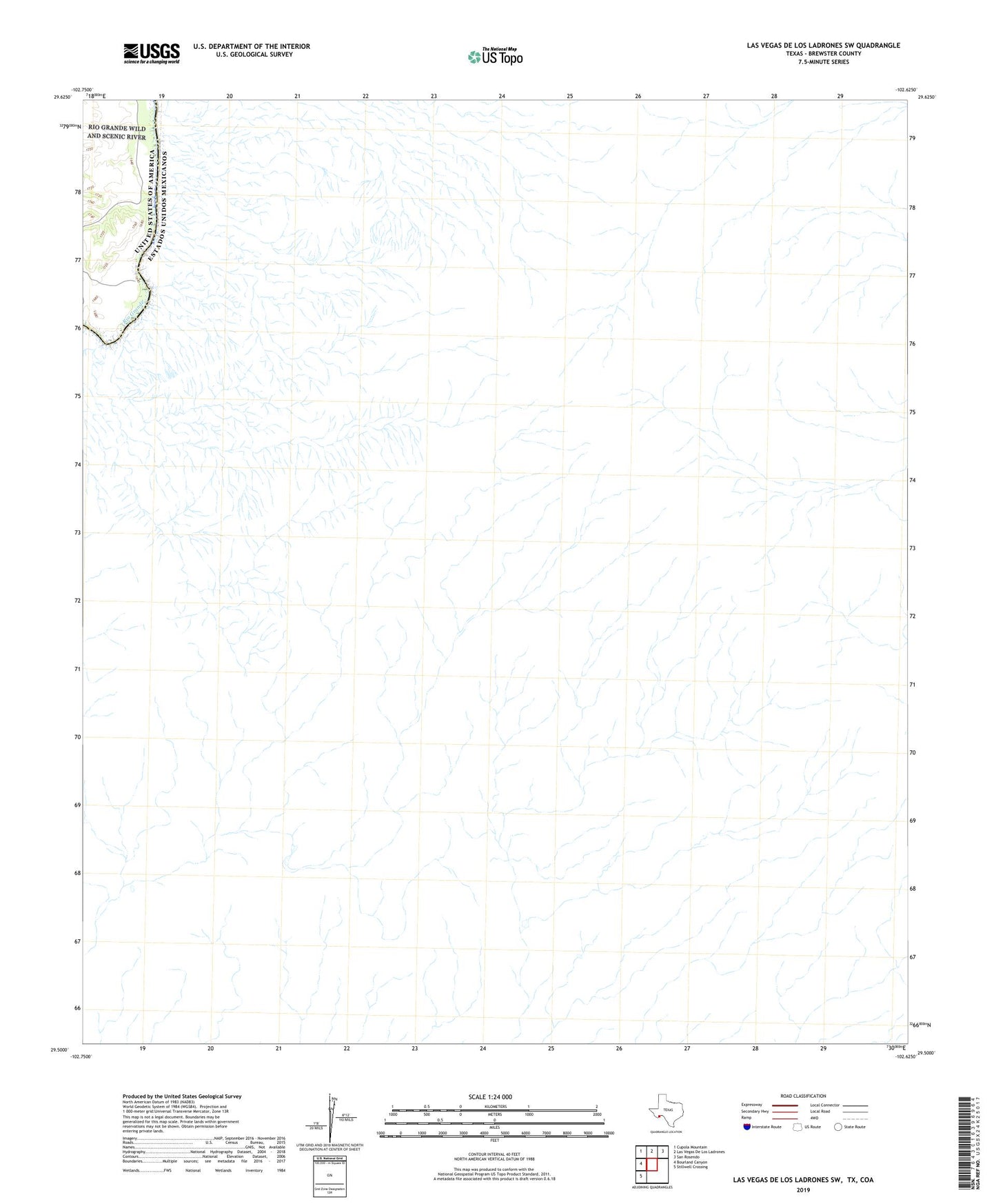 Las Vegas De Los Ladrones SW Texas US Topo Map Image