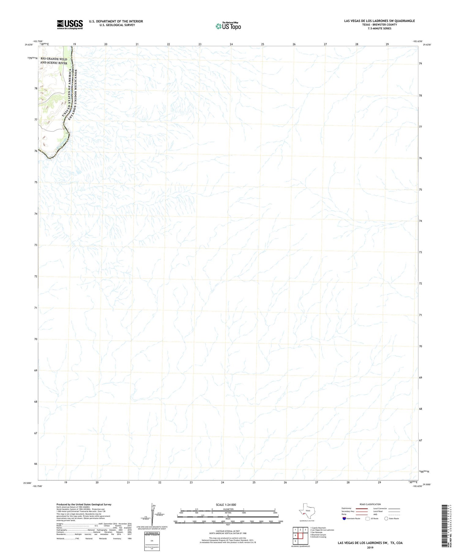 Las Vegas De Los Ladrones SW Texas US Topo Map Image