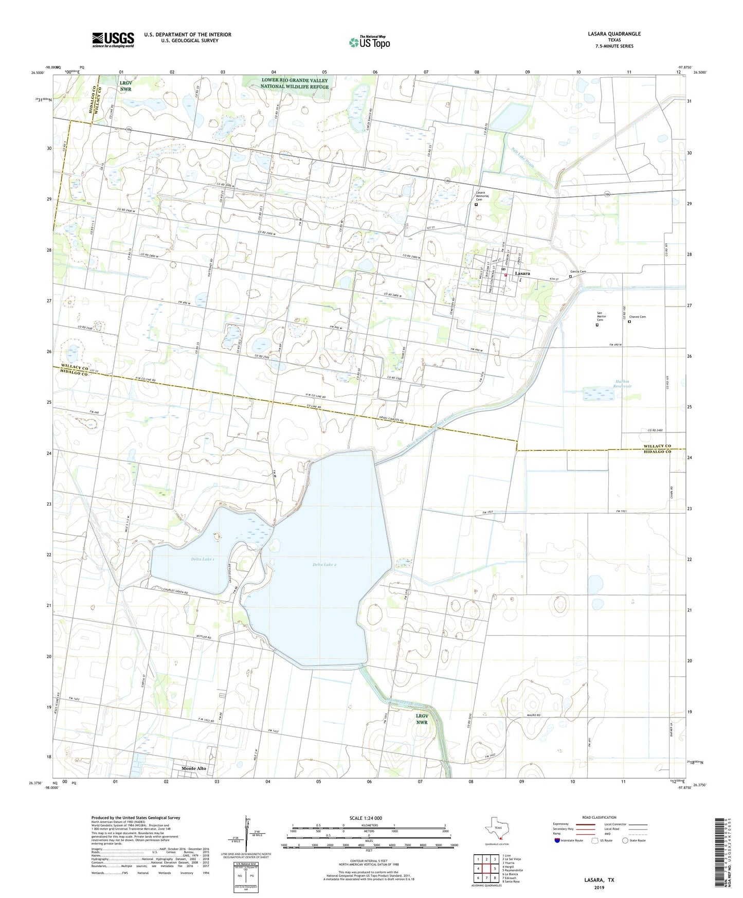 Lasara Texas US Topo Map Image