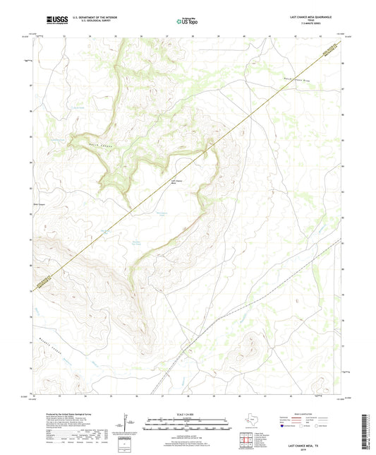 Last Chance Mesa Texas US Topo Map Image