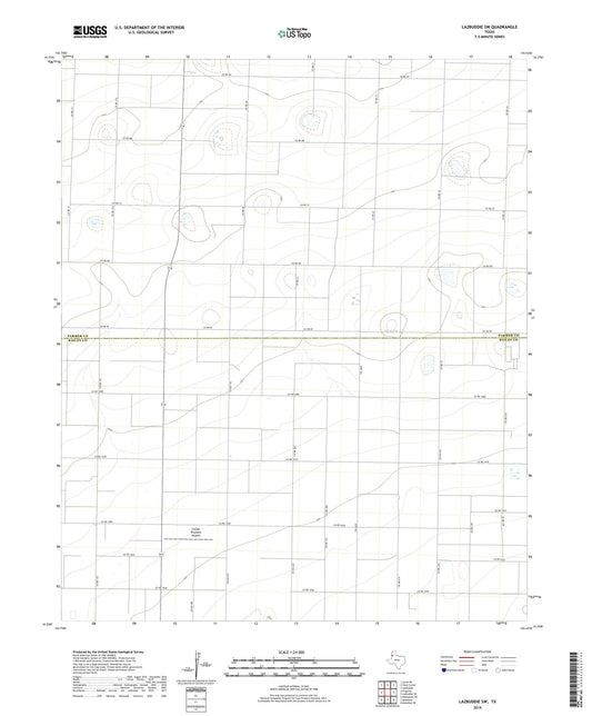 Lazbuddie SW Texas US Topo Map Image