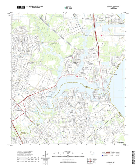 League City Texas US Topo Map Image