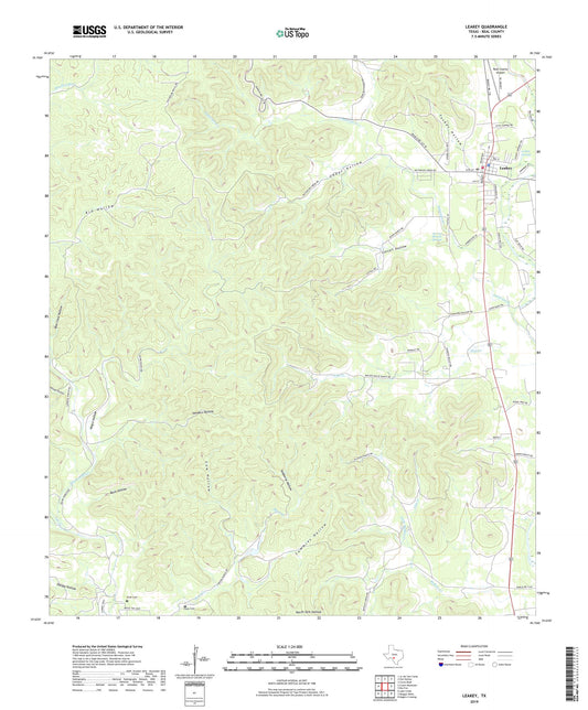 Leakey Texas US Topo Map Image