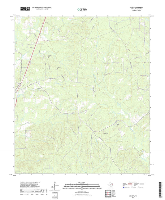 Leggett Texas US Topo Map Image