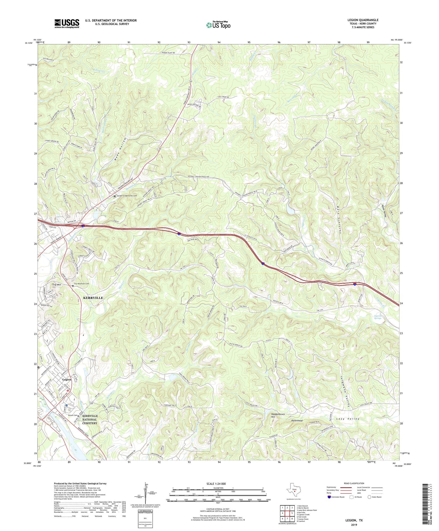 Legion Texas US Topo Map Image
