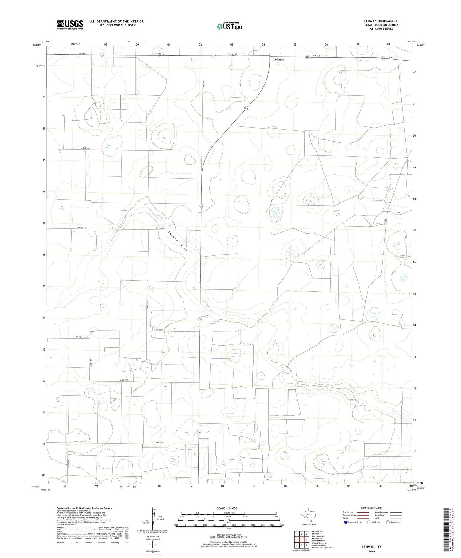 Lehman Texas US Topo Map Image