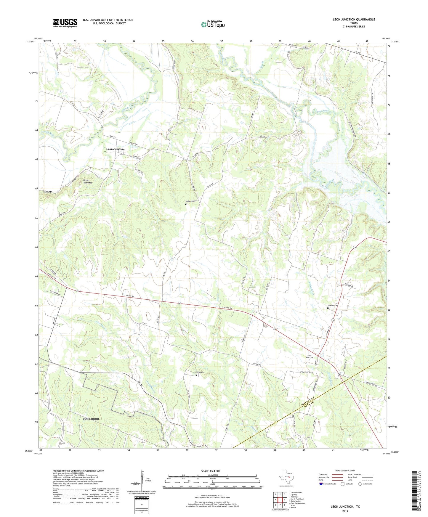 Leon Junction Texas US Topo Map Image