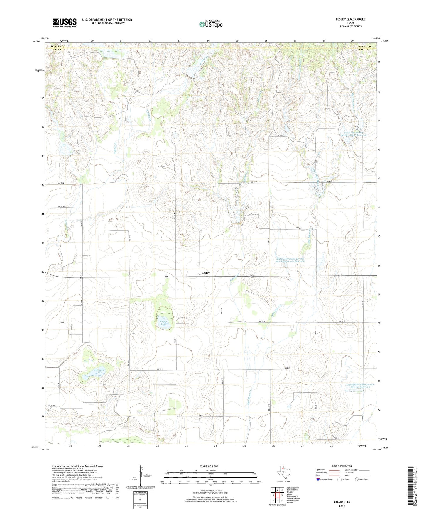 Lesley Texas US Topo Map Image