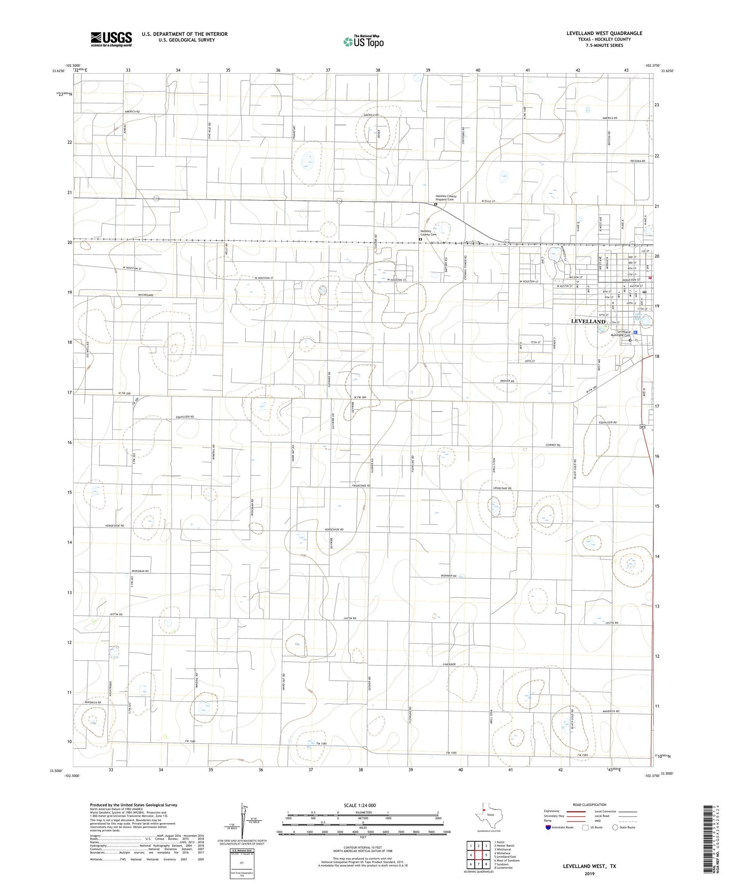 Levelland West Texas US Topo Map Image
