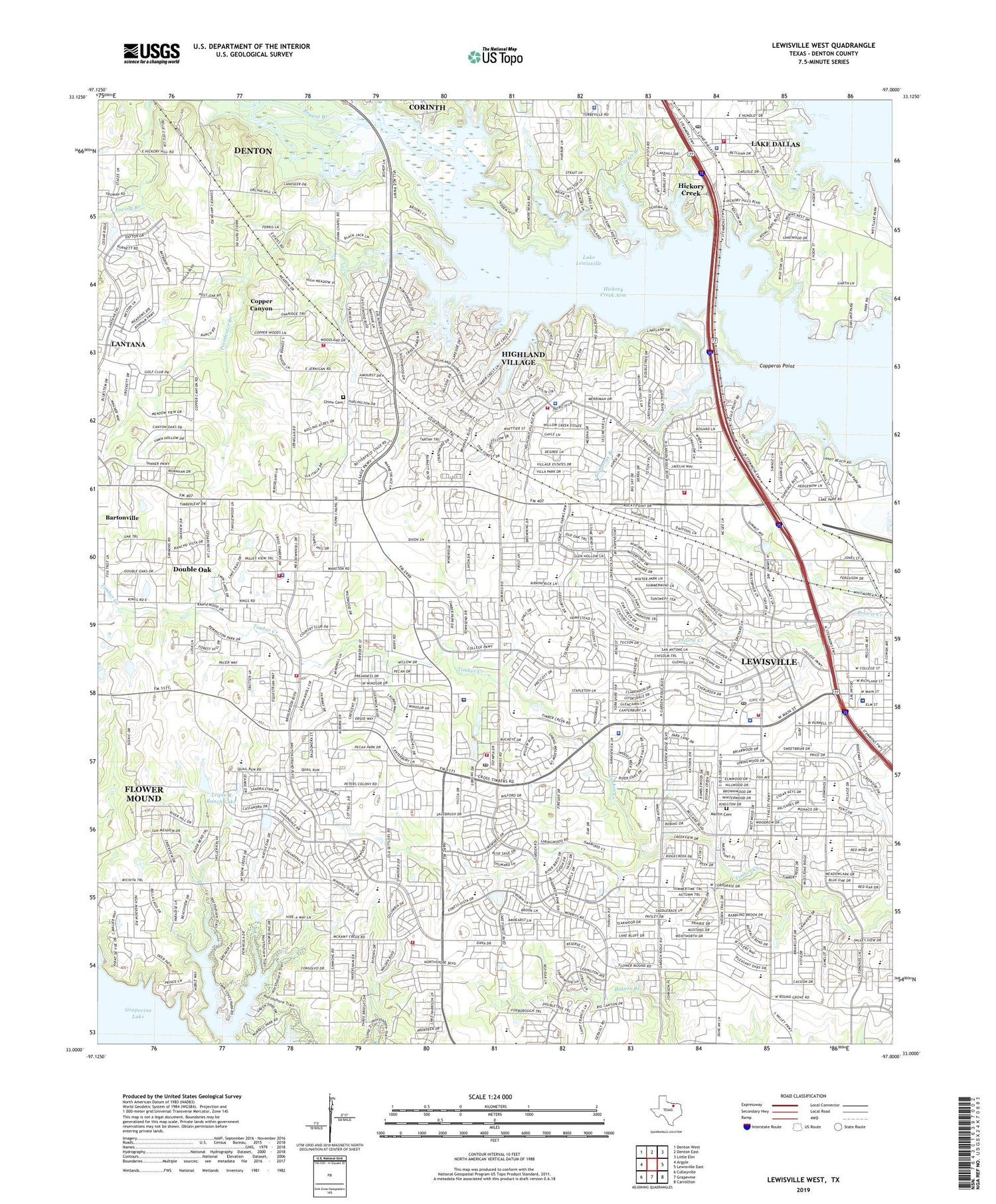 Lewisville West Texas US Topo Map Image
