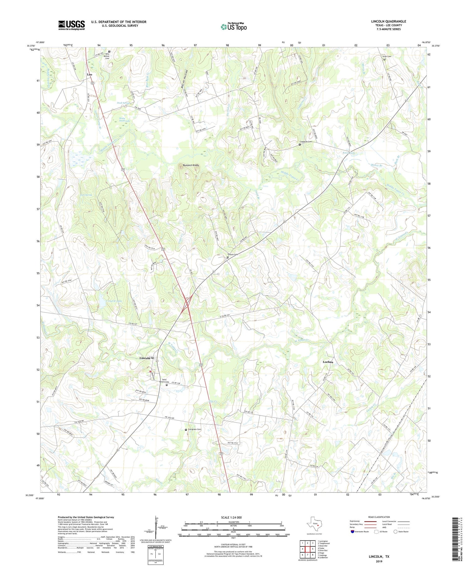Lincoln Texas US Topo Map Image