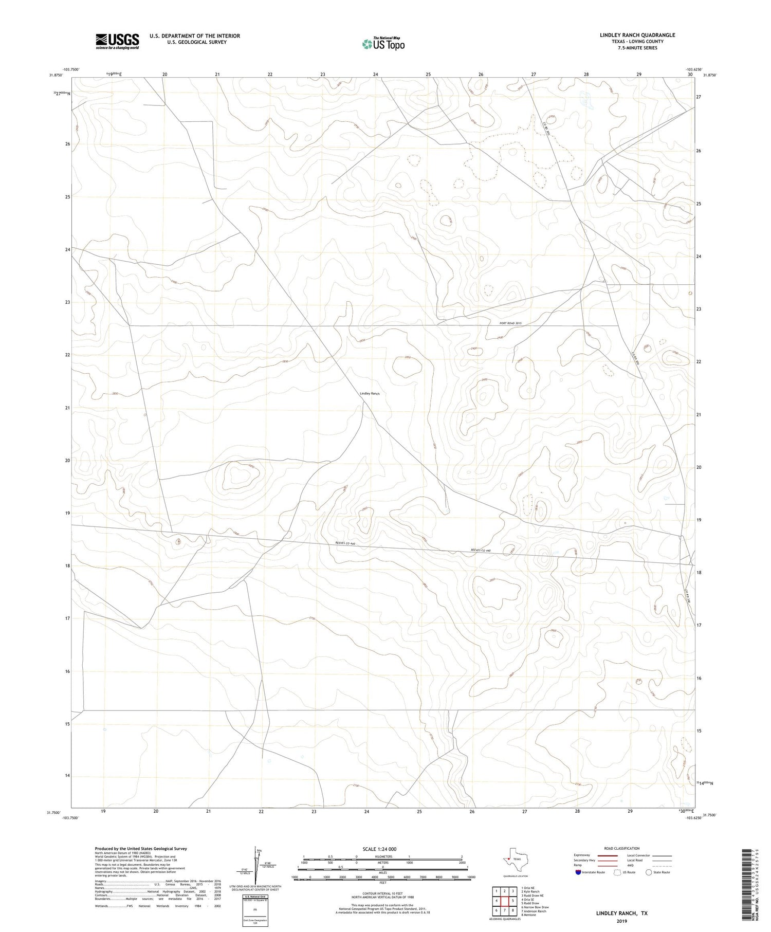 Lindley Ranch Texas US Topo Map Image