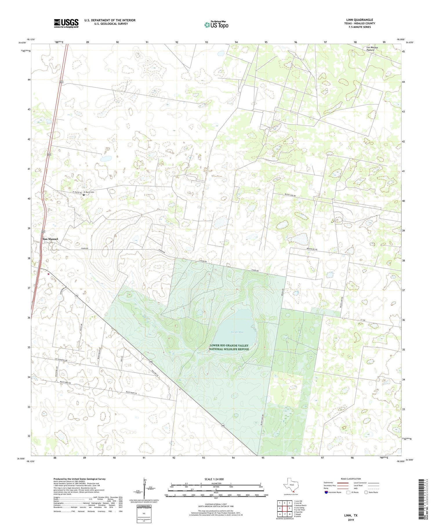 Linn Texas US Topo Map Image
