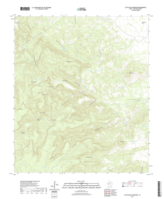 Little Aguja Mountain Texas US Topo Map Image