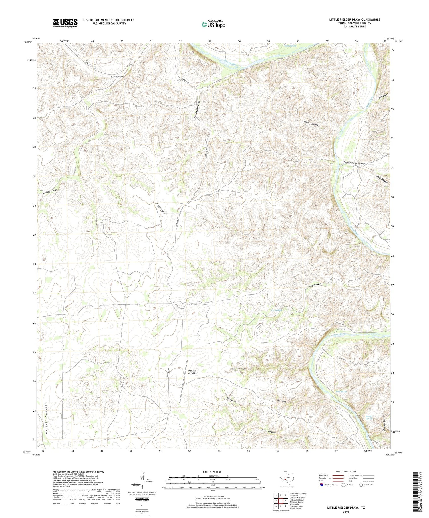 Little Fielder Draw Texas US Topo Map Image
