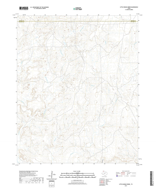 Little Indian Creek Texas US Topo Map Image