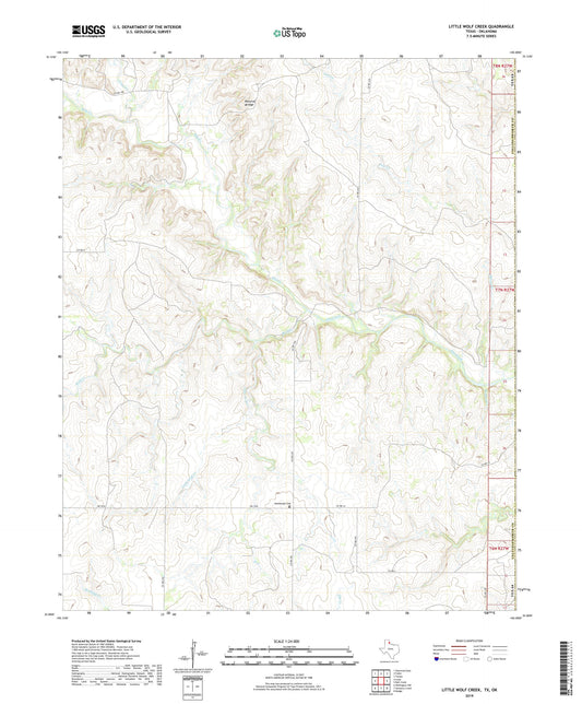 Little Wolf Creek Texas US Topo Map Image